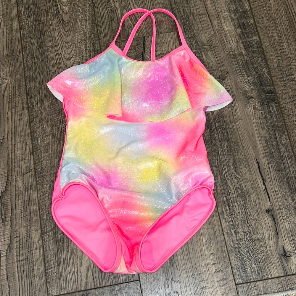 More than Magic Colorful shimmer Kids Swimwear one piece M 7/8 EUC